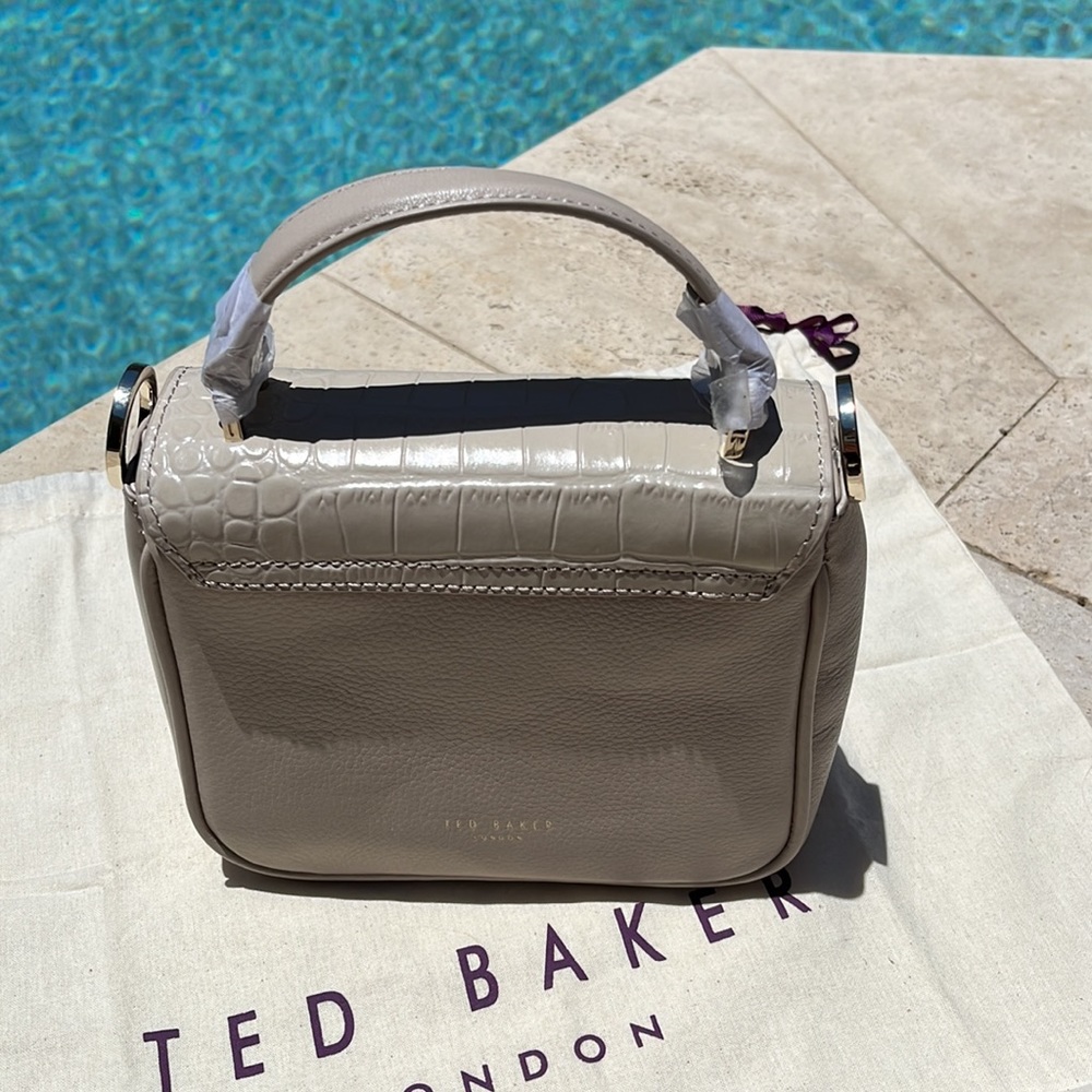 Ted Baker Loop & Tab Grainy Mini Crossbody- Beige - image 3